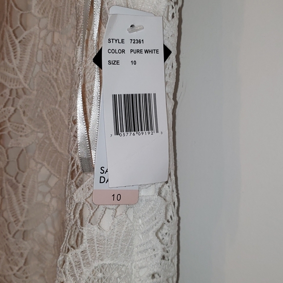 Sandra Darren 10 white lace dress ruffle NWT - Picture 4 of 5